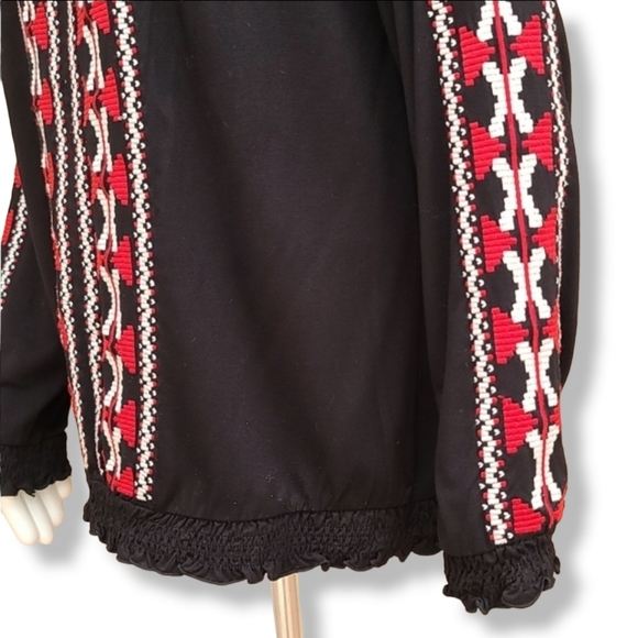 INC Festival Long Sleeve Peasant Top M PM Petite Tribal Bedouin Boho Vibe - Picture 9 of 16